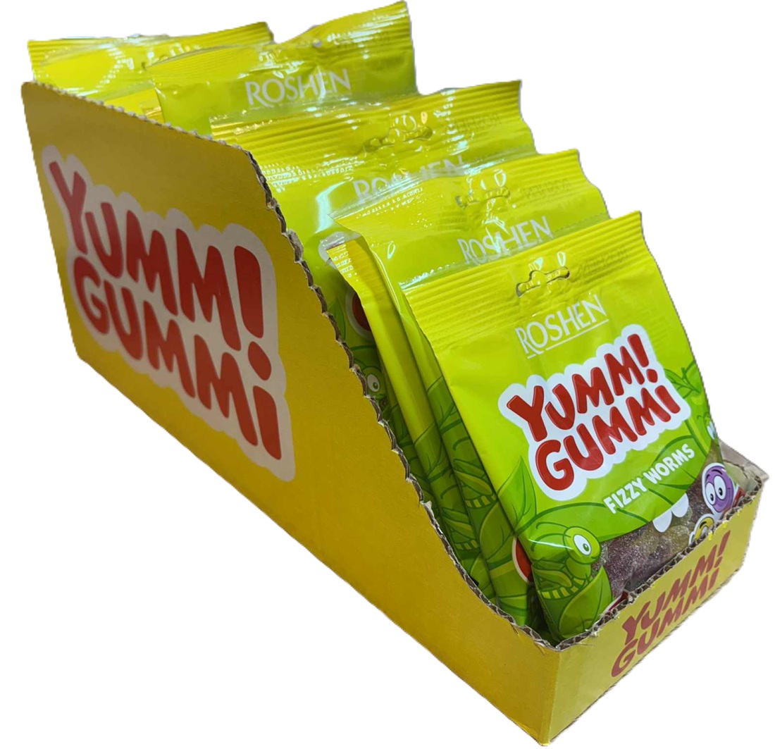 ROSHEN Yummi Gummi - Fizzy Worms 70g karton